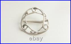 Vintage Ola Gorie Orkney Scottish Sterling Silver Scarf Brooch Boxed Hallmarked