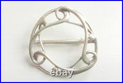 Vintage Ola Gorie Orkney Scottish Sterling Silver Scarf Brooch Boxed Hallmarked