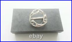 Vintage Ola Gorie Orkney Scottish Sterling Silver Scarf Brooch Boxed Hallmarked