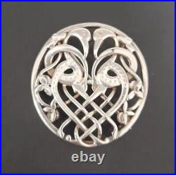 Vintage Ola Gorie Scottish 925 Sterling Silver Kells Love birds Knotwork brooch