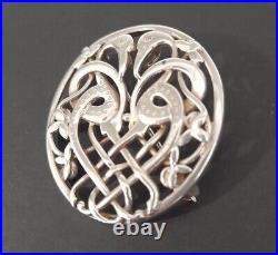 Vintage Ola Gorie Scottish 925 Sterling Silver Kells Love birds Knotwork brooch