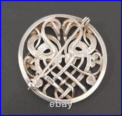 Vintage Ola Gorie Scottish 925 Sterling Silver Kells Love birds Knotwork brooch