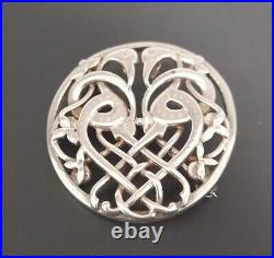 Vintage Ola Gorie Scottish 925 Sterling Silver Kells Love birds Knotwork brooch