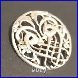 Vintage Ola Gorie Scottish 925 Sterling Silver Kells Love birds Knotwork brooch