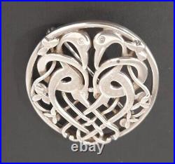 Vintage Ola Gorie Scottish 925 Sterling Silver Kells Love birds Knotwork brooch