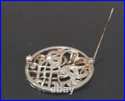 Vintage Ola Gorie Scottish 925 Sterling Silver Kells Love birds Knotwork brooch