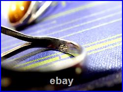 Vintage Ola Gorie Silver Pendant OMG 1970s Tigers Eye MG Ortak Ring Sterling 925