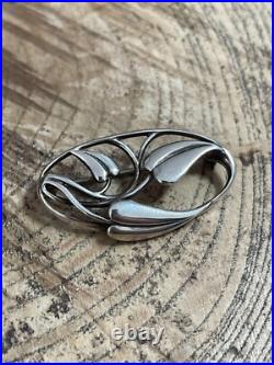 Vintage Ola Gorie Sterling Silver Brooch 925 Abstract Rennie Mackintosh Scottish