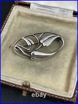 Vintage Ola Gorie Sterling Silver Brooch 925 Abstract Rennie Mackintosh Scottish