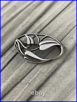 Vintage Ola Gorie Sterling Silver Brooch 925 Abstract Rennie Mackintosh Scottish