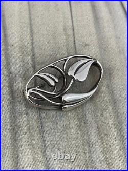 Vintage Ola Gorie Sterling Silver Brooch 925 Abstract Rennie Mackintosh Scottish