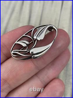 Vintage Ola Gorie Sterling Silver Brooch 925 Abstract Rennie Mackintosh Scottish