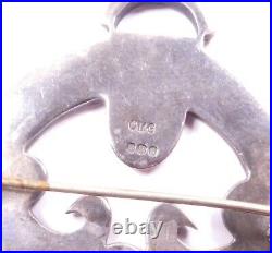 Vintage Ola M Gorie Brooch Sterling Silver Scottish 1976 Hallmark Orkney