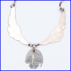 Vintage Pat Cheney Scottish Sterling Silver Enamel Drop Necklace