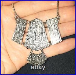Vintage Pat Cheney Silver Enamel Pendant Necklace Scottish