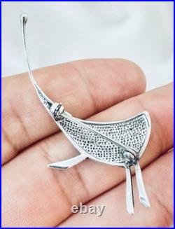 Vintage Pat Cheney Sterling Silver & Enamel Brooch Pin Scottish Designer