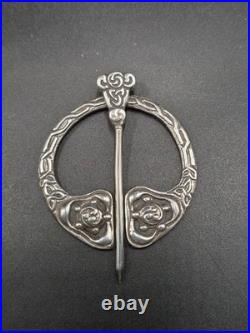 Vintage Robert Allison Sterling Silver Scottish Pennanular Kilt Brooch 19.2g
