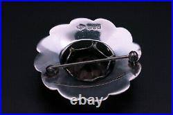 Vintage Scottish 9ct Gold & Sterling Silver Smoky Quartz 28 Carat Brooch HM 1961