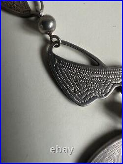 Vintage Scottish Art Nouveau Sterling Silver Enamel Necklace