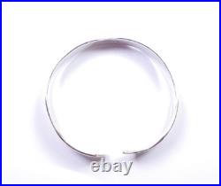 Vintage Scottish Bangle Heavy Wood Effect 925 Sterling Silver Large Size