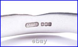 Vintage Scottish Bangle Heavy Wood Effect 925 Sterling Silver Large Size