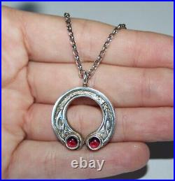 Vintage Scottish Celtic Solid Silver Pendant Necklace SJW Edinburgh'84 Sterling