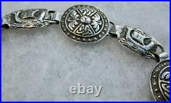 Vintage Scottish Glasgow Robert Allison Sterling Silver Viking Ship Bracelet