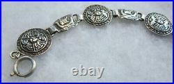 Vintage Scottish Glasgow Robert Allison Sterling Silver Viking Ship Bracelet