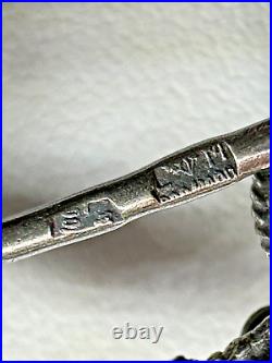 Vintage Scottish Kilt Pin Sterling Silver Celtic Signed Citrine Turquoise