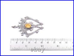 Vintage Scottish Luckenbooth Pendant John Hart 925 Sterling Silver & Citrine