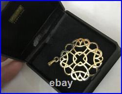 Vintage Scottish Ortak Malcolm Grey HM Sterling Silver Gilt Celtic Knot Pendant