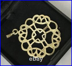 Vintage Scottish Ortak Malcolm Grey HM Sterling Silver Gilt Celtic Knot Pendant