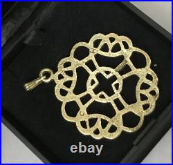 Vintage Scottish Ortak Malcolm Grey HM Sterling Silver Gilt Celtic Knot Pendant