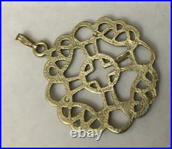 Vintage Scottish Ortak Malcolm Grey HM Sterling Silver Gilt Celtic Knot Pendant