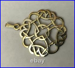 Vintage Scottish Ortak Malcolm Grey HM Sterling Silver Gilt Celtic Knot Pendant