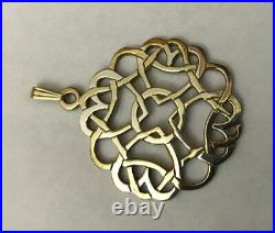 Vintage Scottish Ortak Malcolm Grey HM Sterling Silver Gilt Celtic Knot Pendant