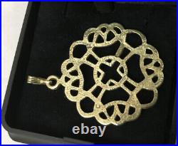 Vintage Scottish Ortak Malcolm Grey HM Sterling Silver Gilt Celtic Knot Pendant