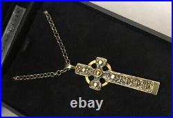 Vintage Scottish Ortak Orkney St Sterling Silver Gilt Iona Celtic Cross Pendant