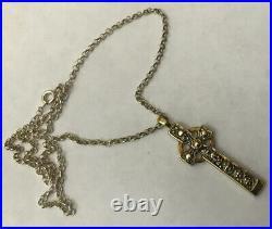 Vintage Scottish Ortak Orkney St Sterling Silver Gilt Iona Celtic Cross Pendant