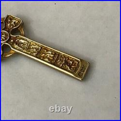 Vintage Scottish Ortak Orkney St Sterling Silver Gilt Iona Celtic Cross Pendant