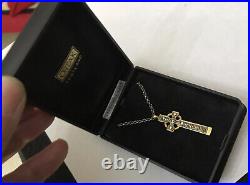 Vintage Scottish Ortak Orkney St Sterling Silver Gilt Iona Celtic Cross Pendant