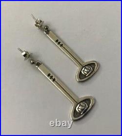 Vintage Scottish Ortak Orkney Sterling Silver Celtic Dropper Earrings D