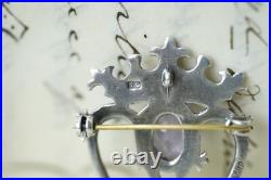 Vintage Scottish Silver Luckenbooth Brooch Amethyst Brooch Heart 1950s JC