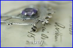 Vintage Scottish Silver Luckenbooth Brooch Amethyst Brooch Heart 1950s JC