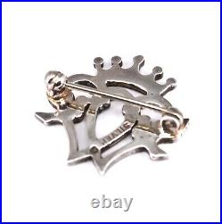 Vintage Scottish Silver Luckenbooth Brooch By Malcolm Gray Beautiful Design