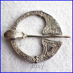 Vintage Scottish Silver Penannular Cloak Pin Scarf Brooch Edinburgh Hallmark