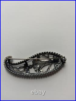 Vintage Scottish Solid Silver Hallmark Ortak Silvercraft Paisley Brooch 1992