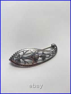 Vintage Scottish Solid Silver Hallmark Ortak Silvercraft Paisley Brooch 1992