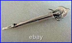 Vintage Scottish Sterling Silver Agate & Amethyst Sword or Cutlass Brooch