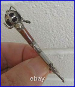 Vintage Scottish Sterling Silver Agate & Amethyst Sword or Cutlass Brooch